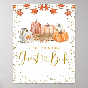 Poster Citrouille d'automne orange Patch Anniversaire du 