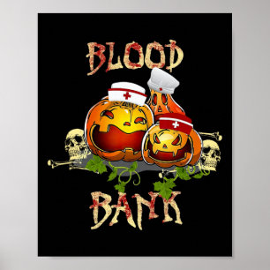 Poster Citrouille d'automne Sang Nk Halloween Scientifiqu