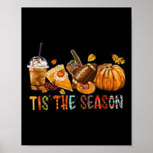 Poster Citrouille De Saison Et Football D'Épices Hallowee