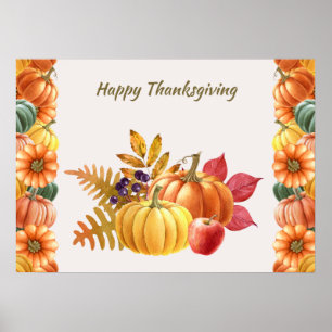 Poster Citrouille de Thanksgiving