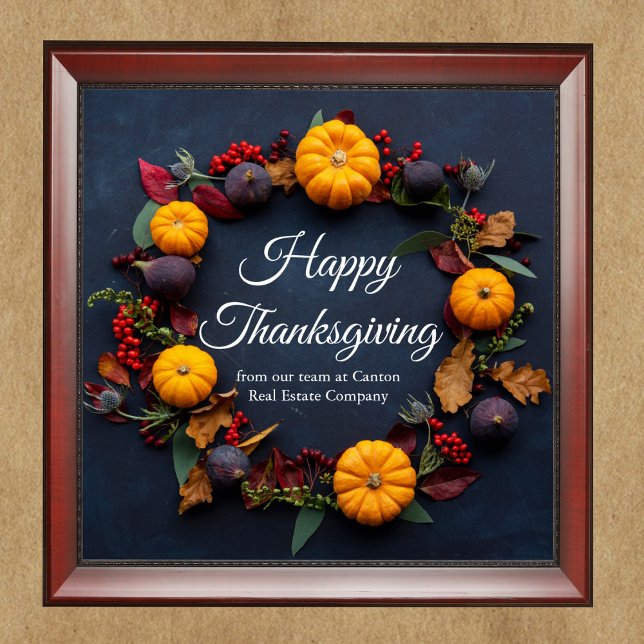 Poster Citrouille d'entreprise bon thanksgiving Wreath pe (Créateur téléchargé)