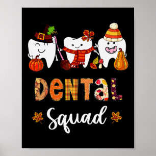 Poster Citrouille D'Escouade Dentaire Automne Laisse Dent