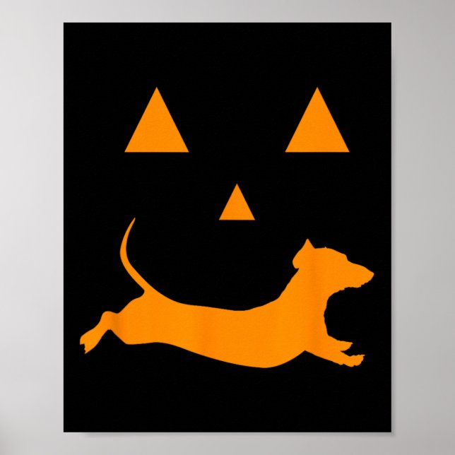 Poster Citrouille d'Halloween Dachshund Jack-o-lantern Co (Devant)