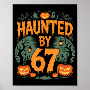 Poster Citrouille d'Halloween hantée par le mème 67