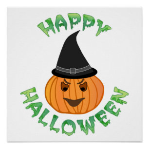 Poster citrouille "HAPPY HALLOWEEN"