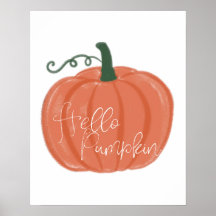 Poster Citrouille Hello