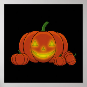 Poster Citrouille Jack-o-lanterne