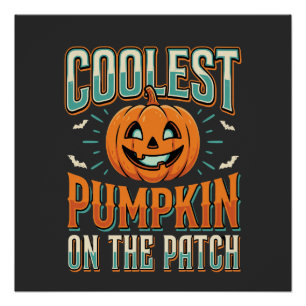 Poster Citrouille la plus cool du patch Design Halloween_