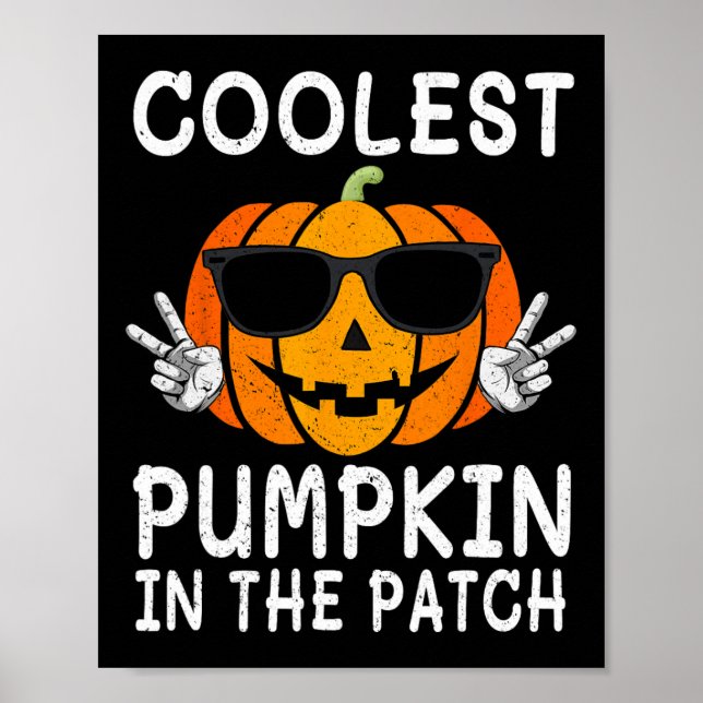 Poster Citrouille Le Plus Cool Dans Le Patch Fun Boys Fil (Devant)