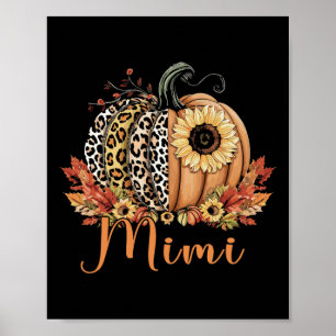 Poster Citrouille Léopard De Thanksgiving Et Mimi De Tour