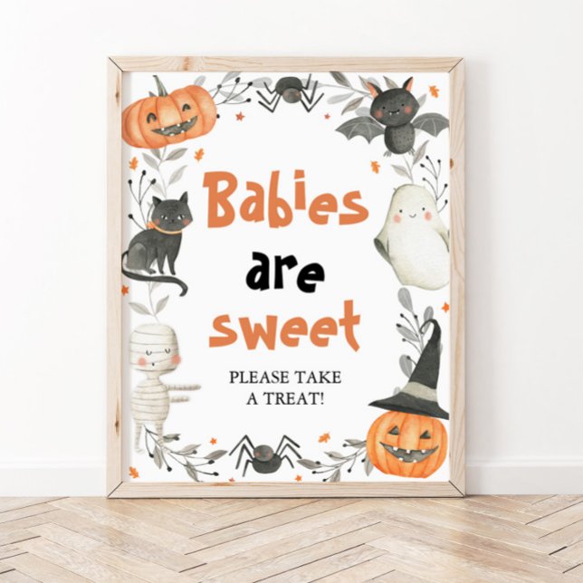 Poster Citrouille mignon Halloween Les bébés sont doux si (Créateur téléchargé)