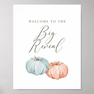 Poster Citrouille moderne Révélation de genre Automne Aff