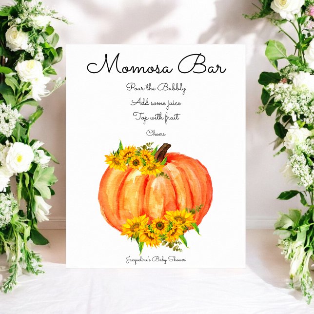 Poster Citrouille Momosa Bar Baby shower (Créateur téléchargé)