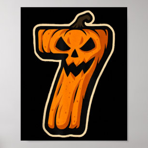 Poster Citrouille numéro 7 67 Mème Couple Halloween assor