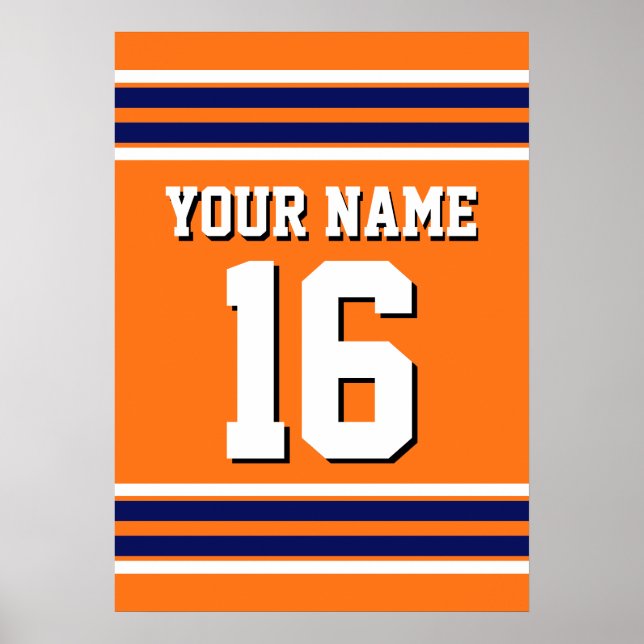 Poster Citrouille Orange avec Marine White Stripes Team J (Devant)