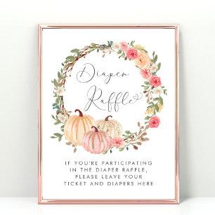 Poster Citrouille rose Refroidissement Bébé Fille Douche