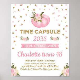 Poster Citrouille rose Temps Capsule Floral Premier Anniv