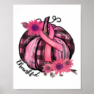 Poster Citrouille rose Tournesol Cerveau de sensibilisati