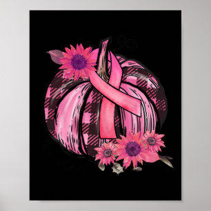 Poster Citrouille rose Tournesol Cerveau de sensibilisati
