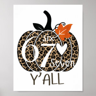 Poster Citrouille Six Sept Vous Tous 67 Drôle Mème Numéro