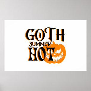 Poster Citrouille Souriant Été-Horreur Goth Chaud