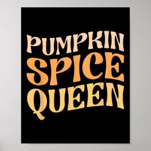 Poster Citrouille Spice Queen PSL Coffee Lover Retro Fall