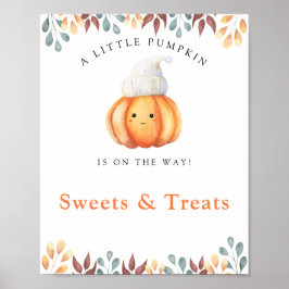 Poster Citrouille Sucres et gâteries baby shower