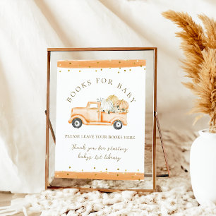 Poster Citrouille Truck Modern Automne Baby showers Livre