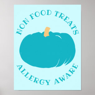Poster Citrouille turquoise Non-Food Traite Allergy Aware