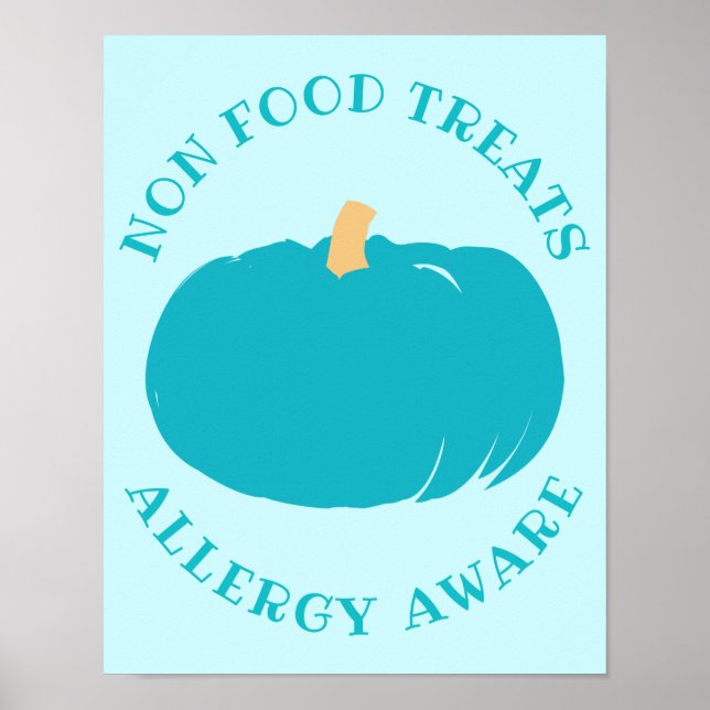 Poster Citrouille turquoise Non-Food Traite Allergy Aware (Devant)