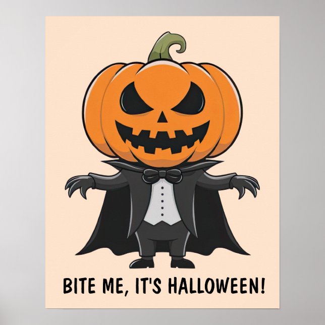 Poster Citrouille Vampire (Devant)