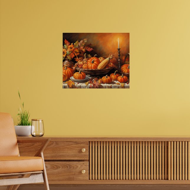 Poster Citrouilles d'automne colorés (Salon 2)