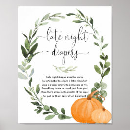 Poster Citrouilles d'automne Late nuit couches jeu baby s