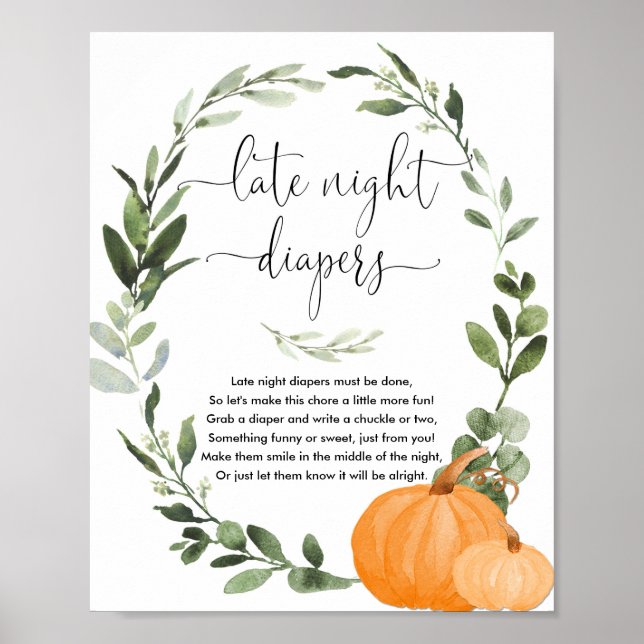 Poster Citrouilles d'automne Late nuit couches jeu baby s (Devant)