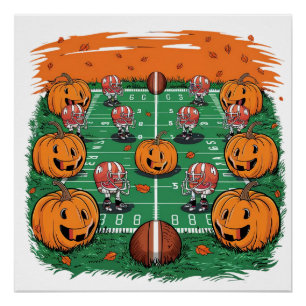 Poster citrouilles de football d'automne (2)