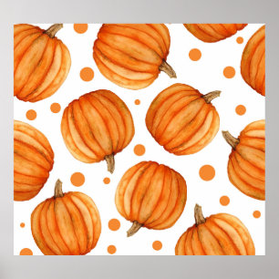Poster Citrouilles dessinés à la main : motif d'Halloween