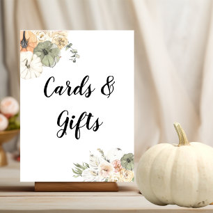 Poster Citrouilles et fleurs d'aquarelle modernes