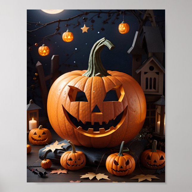 Poster Citrouilles Halloween  (Devant)