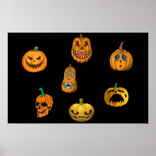 Poster Citrouilles pour Halloween.