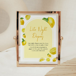 Poster Citrus Citron Baby shower Diapositives nocturnes