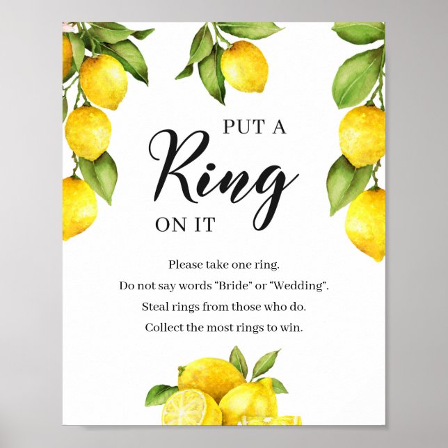 Poster Citrus citrons mettre une bague sur son signe de j (Devant)