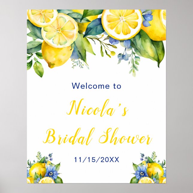 Poster Citrus Lemon Fête des mariées méditerranéenne (Devant)
