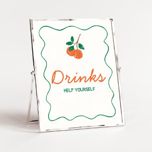 Poster Citrus Little Cutie Baby shower moderne Boissons