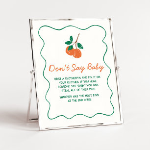 Poster Citrus Little Cutie Baby shower Ne pas dire bébé