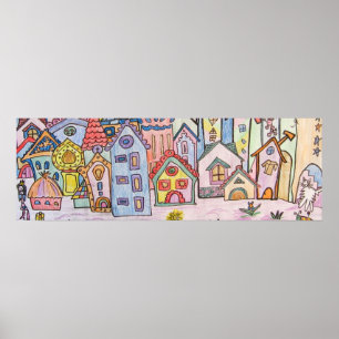 Poster city children's drawing