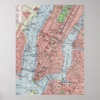 Poster city de New York, Manhattan, dossier vintage, affi