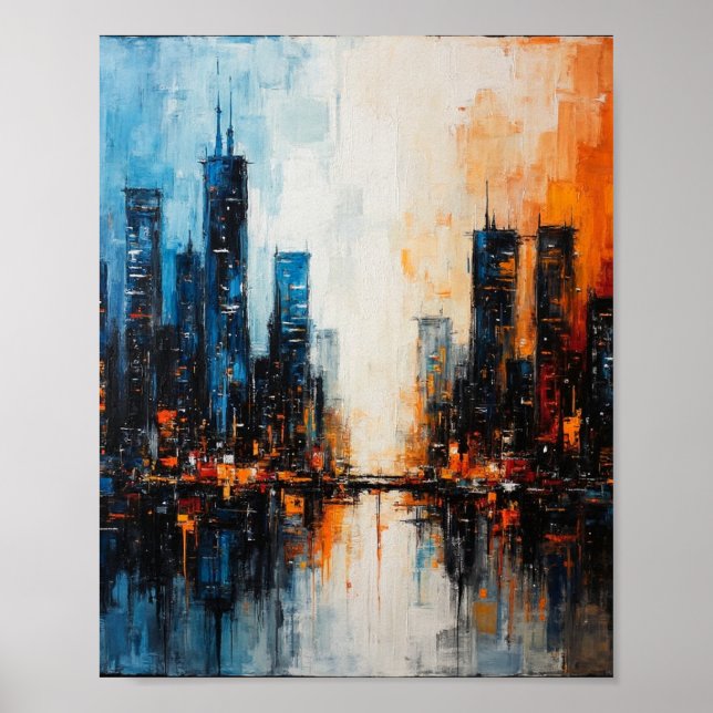 Poster Cityscape dans les deux tons (Devant)