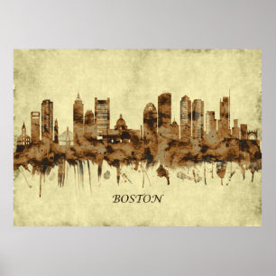 Poster Cityscape de Boston Massachusetts