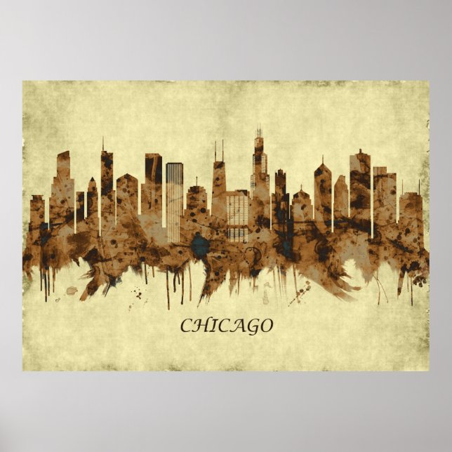 Poster Cityscape de l'Illinois (Devant)