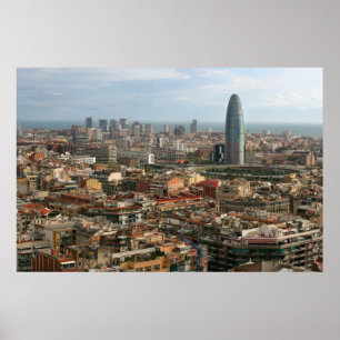 Poster cityscape of barcelona
